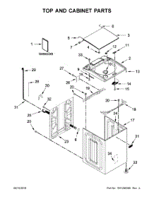 Top And Cabinet Parts parts for Maytag Washer MVWB835DW4 from AppliancePartsPros.com
