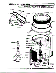 Tub, Agitator, Mounting Stem & Seal (A283) (Ga283) (La283) parts for Maytag Washer BA283 from AppliancePartsPros.com