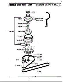 Clutch, Brake & Belts (A283) (Ga283) (La283) parts for Maytag Washer BA283 from AppliancePartsPros.com