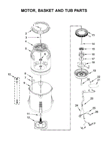 Motor, Basket And Tub Parts parts for Maytag Washer MVWB835DC4 from AppliancePartsPros.com