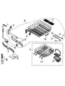 Racks parts for Bosch Dishwasher SHU43C02UC/14 from AppliancePartsPros.com
