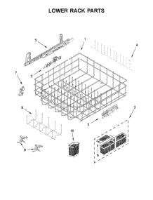 Lower Rack Parts parts for Kitchenaid Dishwasher KDTE254ESS3 from AppliancePartsPros.com
