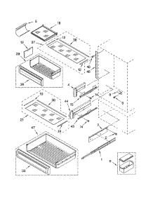 Refrigerator Shelf Parts parts for Kitchenaid Bottom-Mount Refrigerator KBLP36FMS01 from AppliancePartsPros.com