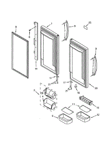 Refrigerator Door parts for Kitchenaid Bottom-Mount Refrigerator KBFS20EVWH10 from AppliancePartsPros.com