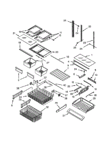 Shelf parts for Kitchenaid Bottom-Mount Refrigerator KBFS20EVWH10 from AppliancePartsPros.com