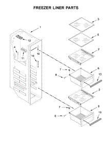 Freezer Liner Parts parts for Kitchenaid Side-By-Side Refrigerator KRSF505EBL01 from AppliancePartsPros.com