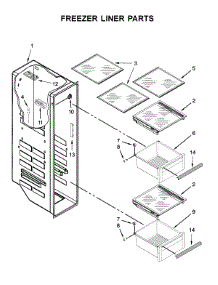 Freezer Liner Parts parts for Kitchenaid Side-By-Side Refrigerator KRSC503EBS01 from AppliancePartsPros.com