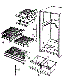 Shelves & Accessories (Rb172pa / Dg33a) (Rb172pa / Dg33c) (Rb172plw / Dg32a) (Rb172pw / Dg31a) (Rb172pw / Dg31c) parts for Magic Chef Top-Mount Refrigerator RB172PA/DG31A from AppliancePartsPros.com