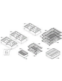 Grates / Shelfs parts for Thermador Range PRD486GDHC/04 from AppliancePartsPros.com