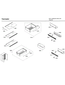 Drawer & Shelf Asy parts for Thermador Side-By-Side Refrigerator T42BD820NS/01 from AppliancePartsPros.com