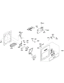 Dispenser parts for Thermador Side-By-Side Refrigerator KBUDT4255E/03 from AppliancePartsPros.com