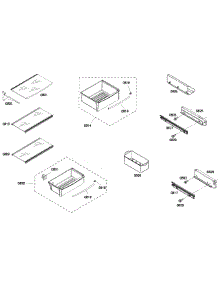 Shelfs 1 parts for Thermador Side-By-Side Refrigerator KBUDT4255E/03 from AppliancePartsPros.com