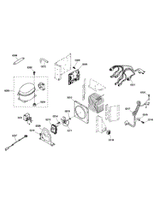 Compressor parts for Thermador Bottom-Mount Refrigerator KBULT3655E01 from AppliancePartsPros.com