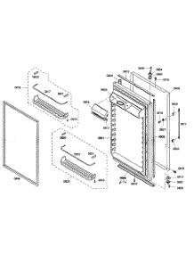 Refrig Door parts for Thermador Bottom-Mount Refrigerator KBULT3655E01 from AppliancePartsPros.com