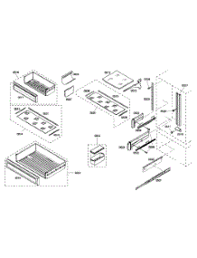 Shelfs parts for Thermador Bottom-Mount Refrigerator KBURT3655E01 from AppliancePartsPros.com