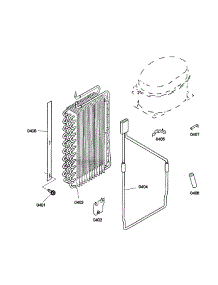 Evaporator parts for Thermador Side-By-Side Refrigerator KBUDT4265E/01 from AppliancePartsPros.com