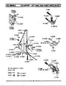 Tub Support (Left) Frame & Water Valves parts for Maytag Dishwasher WC302 from AppliancePartsPros.com