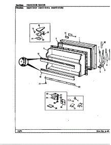Freezer Door (Hrnt1919 / Bf57a) (Hrnt1919 / Bf57b) (Hrnt1919a / Bf60a) (Hrnt1919h / Bf65a) (Hrnt1919h / Bf65b) parts for Maytag Refrigerator HRNT1919A/BF60A from AppliancePartsPros.com