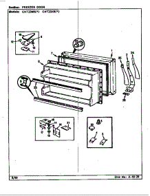 Freezer Door parts for Maytag Top-Mount Refrigerator CNT23W8A-BF91B from AppliancePartsPros.com