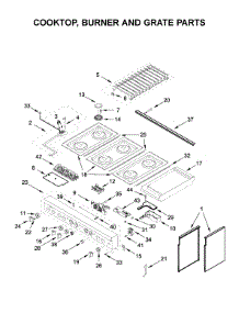 Cooktop, Burner And Grate Parts parts for Jenn-Air Range JDRP548HM00 from AppliancePartsPros.com