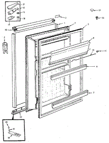 Fresh Food Door parts for Jenn-Air Compact Refrigerator JRC5 B/M E7-S-019 from AppliancePartsPros.com