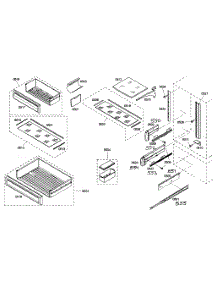 Shelfs parts for Thermador Bottom-Mount Refrigerator KBULT3675E01 from AppliancePartsPros.com