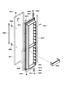Door Assy 2 parts for Thermador Side-By-Side Refrigerator KBUIT4865E01 from AppliancePartsPros.com