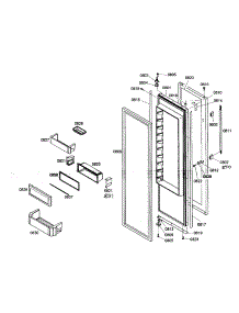 Referigerator Door parts for Thermador Side-By-Side Refrigerator KBUIT4255E/01 from AppliancePartsPros.com