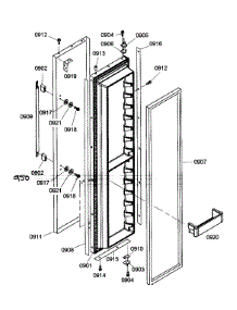 Freezer Door parts for Thermador Side-By-Side Refrigerator KBUIT4255E/01 from AppliancePartsPros.com