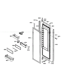 Refrig Door parts for Thermador Side-By-Side Refrigerator KBUIT4275E/01 from AppliancePartsPros.com