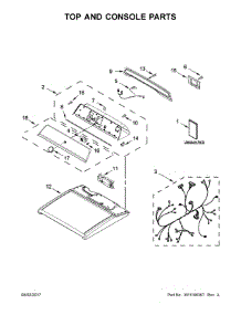 Top And Console Parts parts for Maytag Dryer YMEDB835DW4 from AppliancePartsPros.com