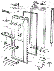 Fresh Food Door parts for Jenn-Air Side-By-Side Refrigerator JRS223B-M8N07A from AppliancePartsPros.com