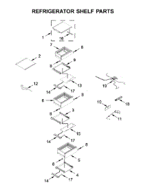 Refrigerator Shelf Parts parts for Jenn-Air Side-By-Side Refrigerator JBRFR30IGX00 from AppliancePartsPros.com