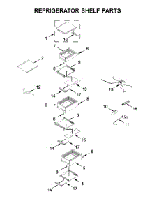 Refrigerator Shelf Parts parts for Jenn-Air Side-By-Side Refrigerator JBRFL24IGX00 from AppliancePartsPros.com