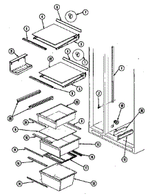Shelves & Accessories parts for Maytag Refrigerator GS22X8D3V-DP36A from AppliancePartsPros.com