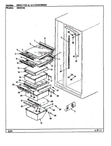 Shelves & Accessories parts for Jenn-Air Side-By-Side Refrigerator JRSD246/BQ82A from AppliancePartsPros.com