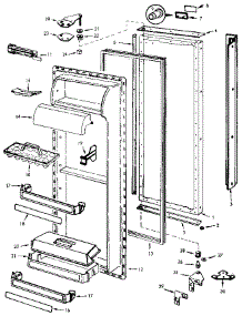 Fresh Food Door parts for Jenn-Air Side-By-Side Refrigerator JRSD225B/M9Q20A from AppliancePartsPros.com