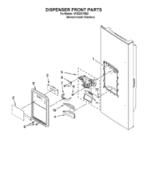 Dispenser Front Parts parts for Kitchenaid Bottom-Mount Refrigerator KFIS25XVMS3 from AppliancePartsPros.com