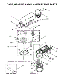 Case, Gearing And Planetary Unit Parts parts for Kitchenaid Stand Mixer KSM150PSIB0 from AppliancePartsPros.com