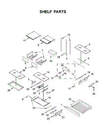 Shelf Parts parts for Kitchenaid Bottom-Mount Refrigerator KRFF507HBS00 from AppliancePartsPros.com