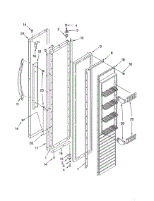 Freezer Door Parts parts for Kitchenaid Side-By-Side Refrigerator KCCS36FJT00 from AppliancePartsPros.com