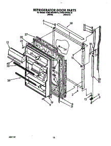 Refrigerator Door parts for Kitchenaid Refrigerator KTRD18KXWH00 from AppliancePartsPros.com