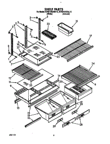 Shelf parts for Kitchenaid Refrigerator KTRD18KXWH00 from AppliancePartsPros.com