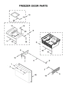 Freezer Door Parts parts for Kitchenaid Bottom-Mount Refrigerator KRFC704FBS01 from AppliancePartsPros.com