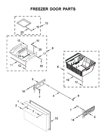 Freezer Door Parts parts for Kitchenaid Bottom-Mount Refrigerator KRFC704FBS01 from AppliancePartsPros.com