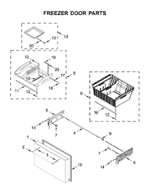 Freezer Door Parts parts for Kitchenaid Bottom-Mount Refrigerator KRFC704FPS01 from AppliancePartsPros.com