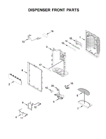 Dispenser Front Parts parts for Kitchenaid Bottom-Mount Refrigerator KRFC704FPS01 from AppliancePartsPros.com