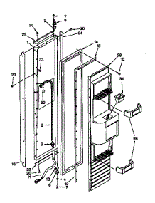 Freezer Door parts for Kitchenaid Side-By-Side Refrigerator 106KSSS36QDX05 from AppliancePartsPros.com