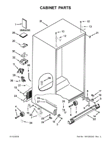 Cabinet Parts parts for Kitchenaid Side-By-Side Refrigerator KRSC503ESS01 from AppliancePartsPros.com