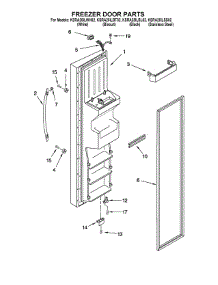 Freezer Door Parts parts for Kitchenaid Side-By-Side Refrigerator KSRA25ILBT02 from AppliancePartsPros.com